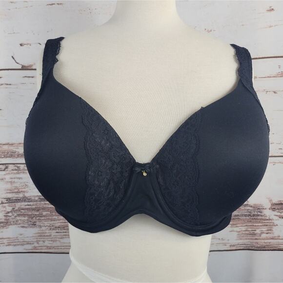 Soma embraceable full coverage lace trim bra 40DD Black - Picture 1 of 6